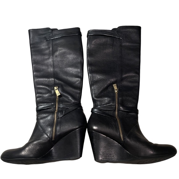 Coach Leather Tall Wedge Boots - Picture 4 of 10
